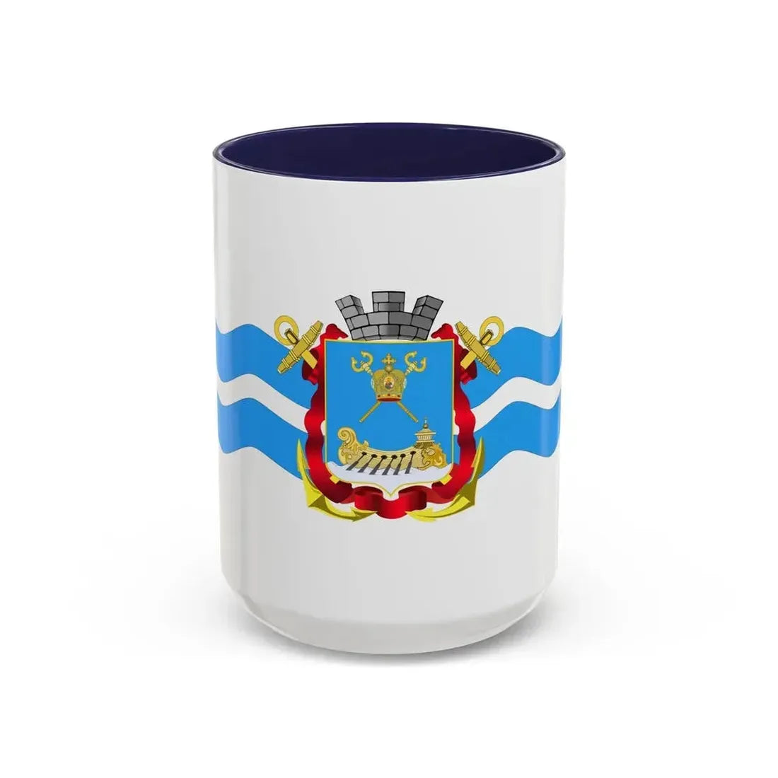 Flag of Mykolaiv Ukraine - Accent Coffee Mug 15oz Navy - Go Mug Yourself