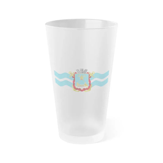 Flag of Mykolaiv Ukraine - Frosted Pint Glass 16oz 16oz Frosted - Go Mug Yourself