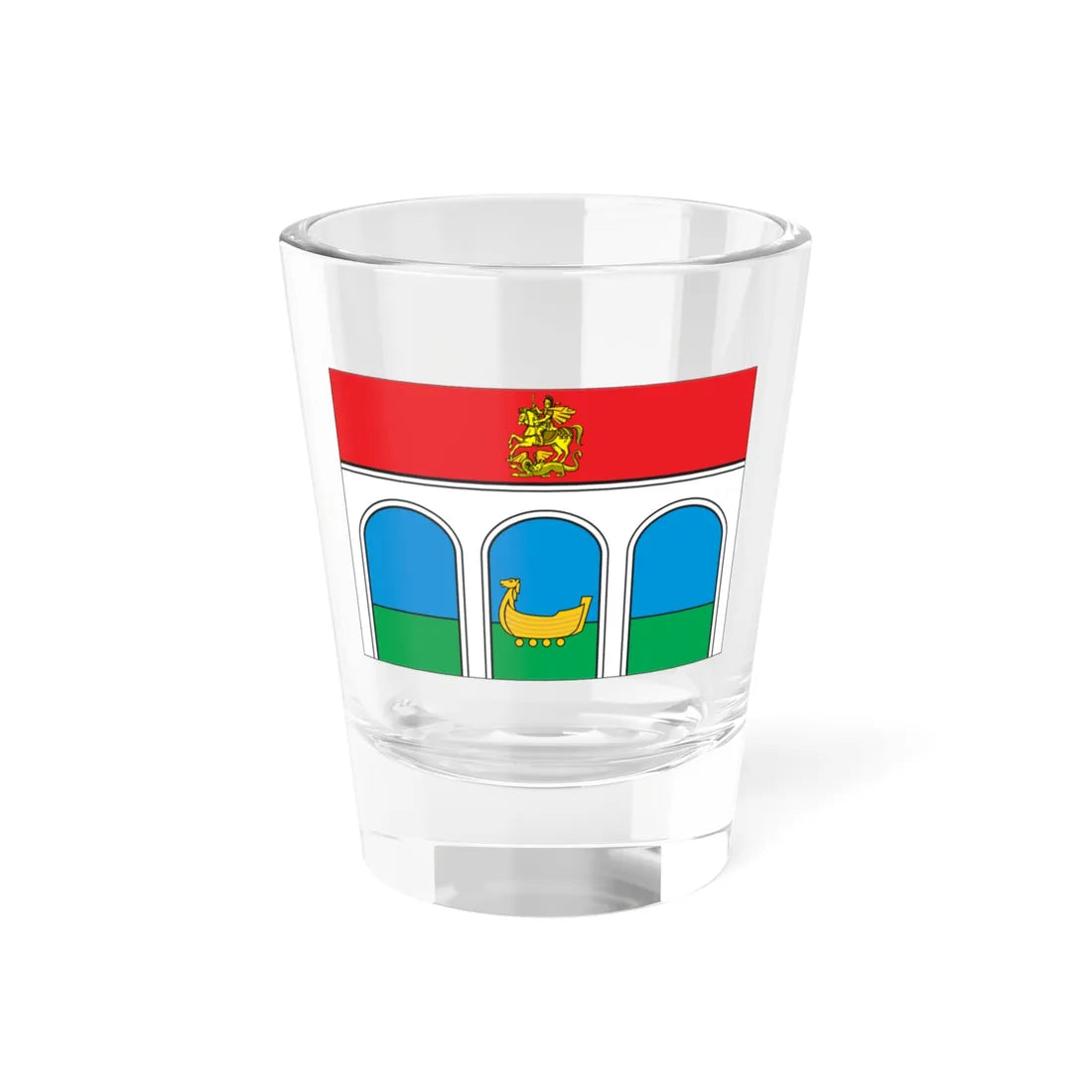 Flag of Mytishchi Rural Settlement Moscow Oblast (Russia) Shot Glass 1.5oz 1.5oz - Go Mug Yourself
