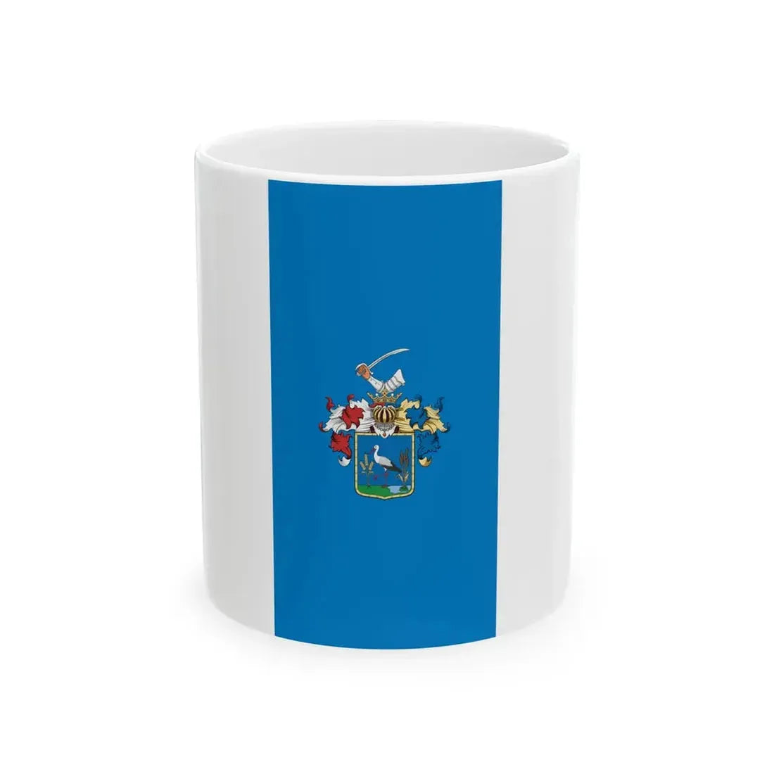 Flag of Nadudvar vertical variant (Hungary) White Coffee Mug 11oz - Go Mug Yourself