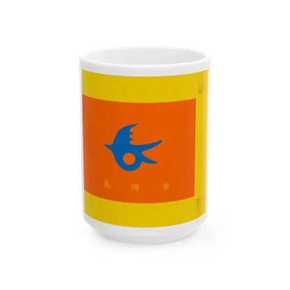 Flag of Nagaoka Niigata fringed (Japan) White Coffee Mug 15oz - Go Mug Yourself