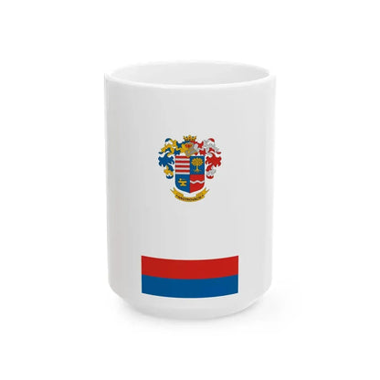 Flag of Nagykovacsi vertical (Hungary) White Coffee Mug 15oz - Go Mug Yourself