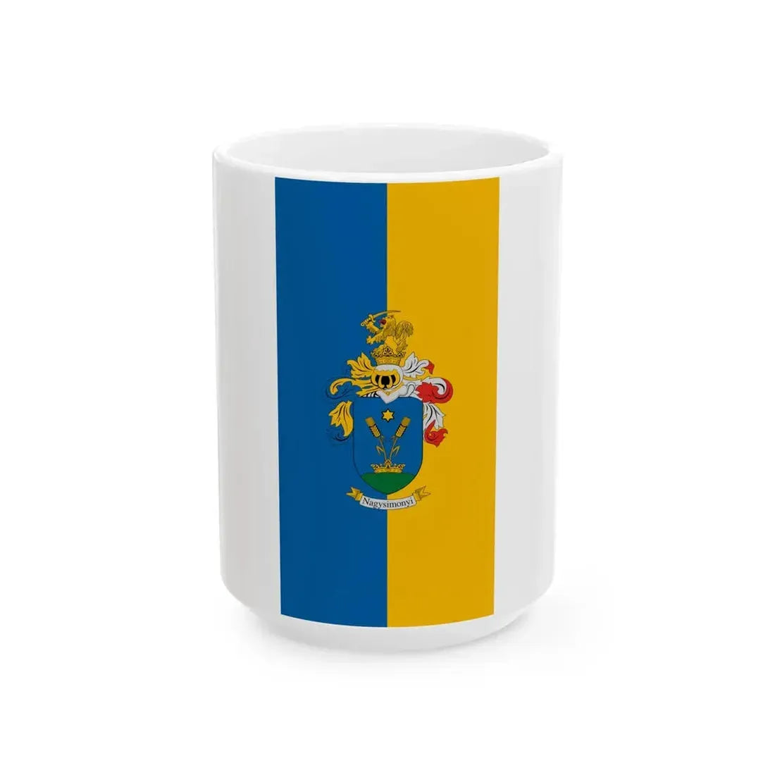 Flag of Nagysimonyi vertical (Hungary) White Coffee Mug 15oz - Go Mug Yourself