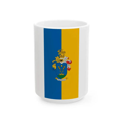 Flag of Nagysimonyi vertical (Hungary) White Coffee Mug 15oz - Go Mug Yourself
