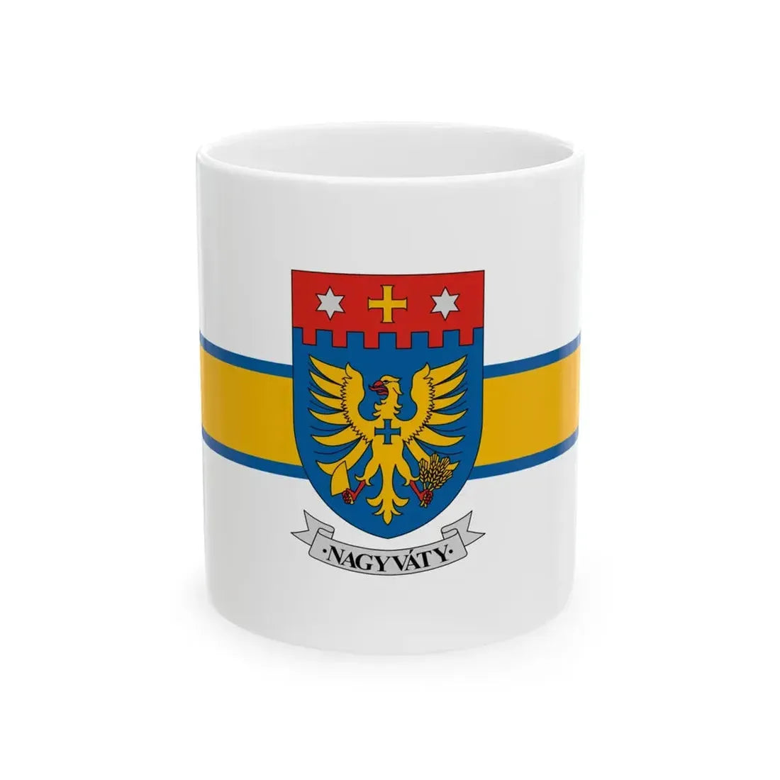Flag of Nagyvaty (Hungary) White Coffee Mug 11oz - Go Mug Yourself