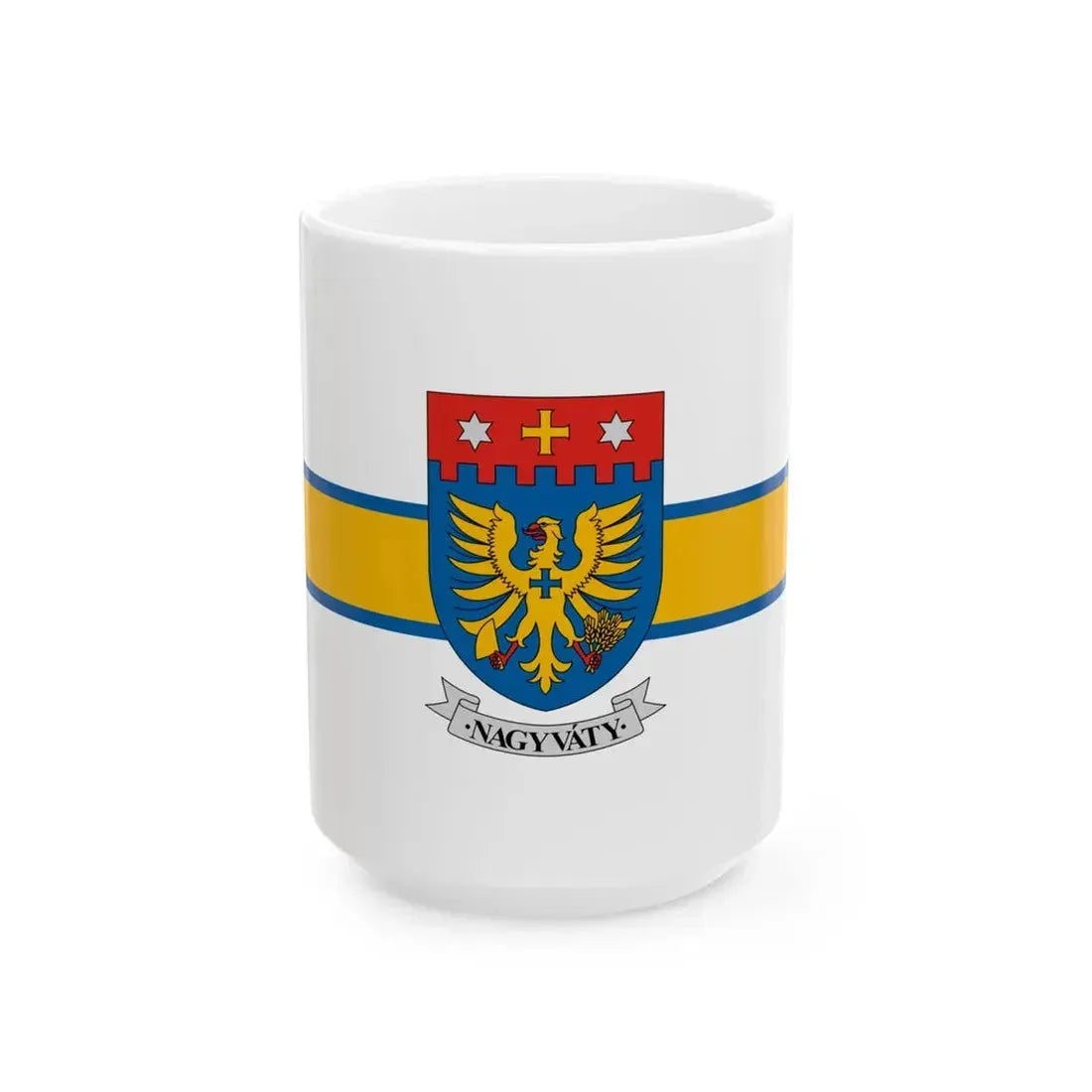 Flag of Nagyvaty (Hungary) White Coffee Mug 15oz - Go Mug Yourself