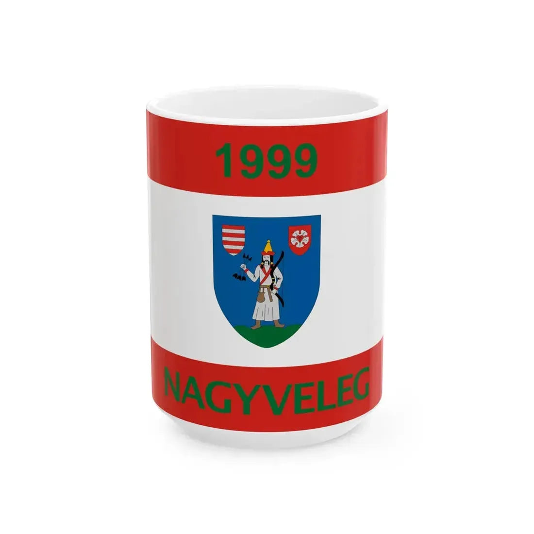 Flag of Nagyveleg (Hungary) White Coffee Mug 15oz - Go Mug Yourself