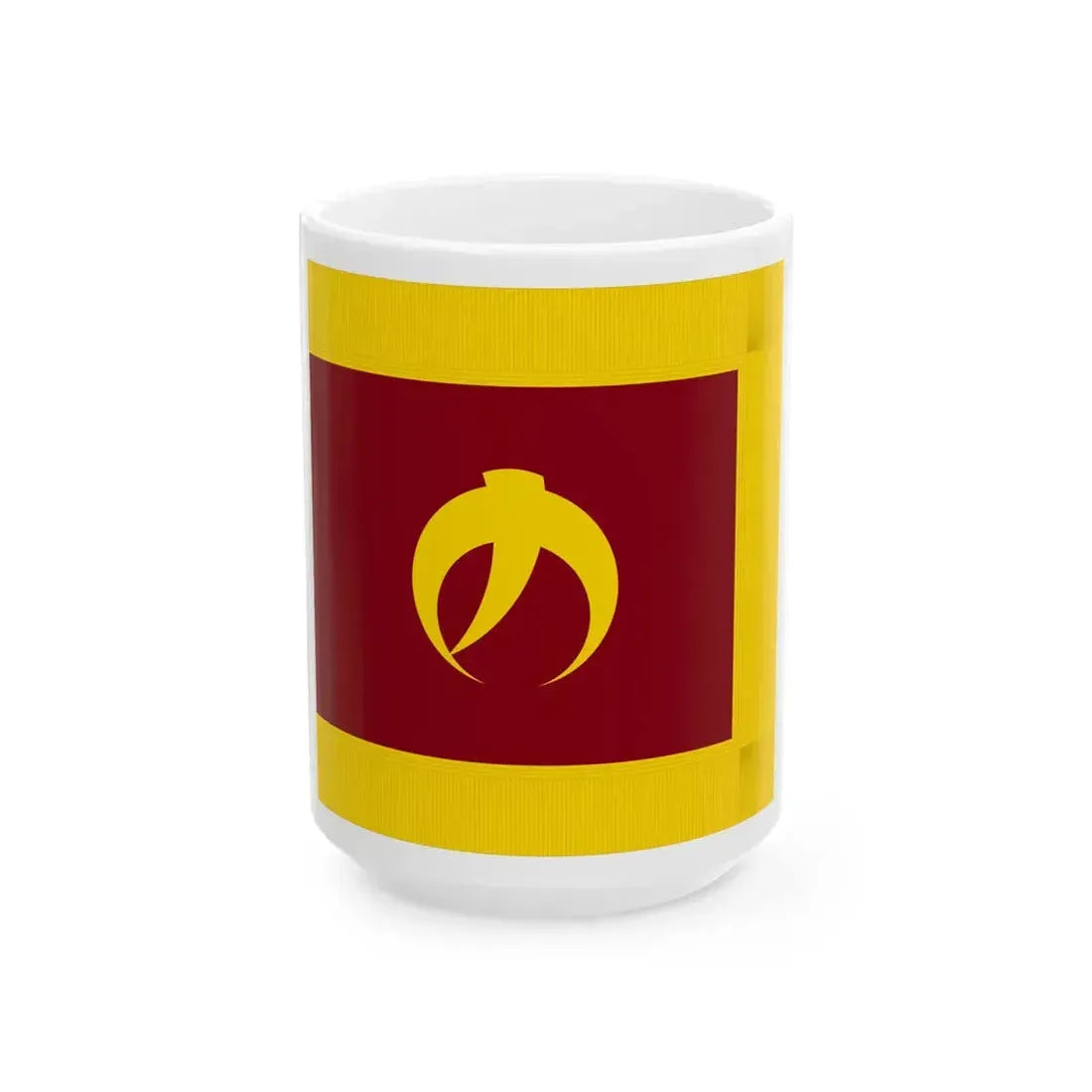 Flag of Naie Hokkaido fringed (Japan) White Coffee Mug 15oz - Go Mug Yourself