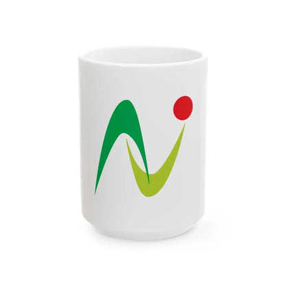 Flag of Nakagawa Tochigi (Japan) White Coffee Mug 15oz - Go Mug Yourself