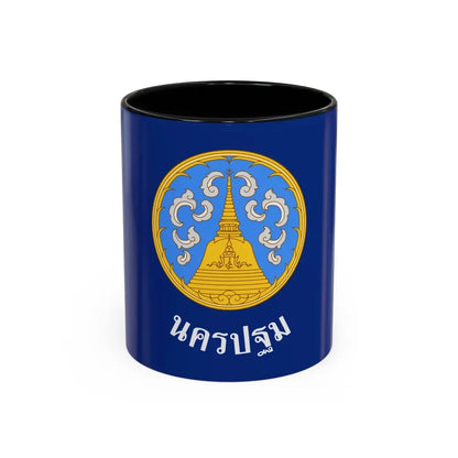 Flag of Nakhon Pathom Province Thailand - Accent Coffee Mug 11oz Black - Go Mug Yourself