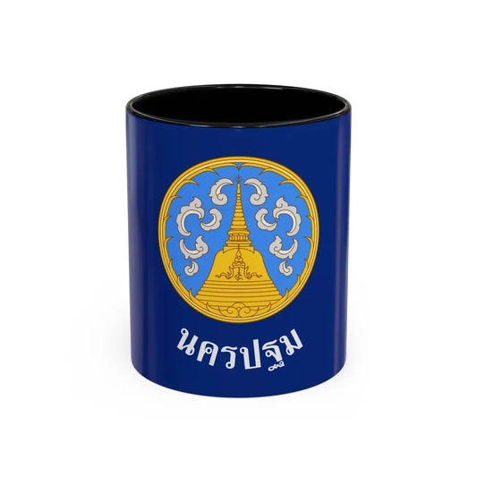 Flag of Nakhon Pathom Province Thailand - Accent Coffee Mug 11oz Black - Go Mug Yourself