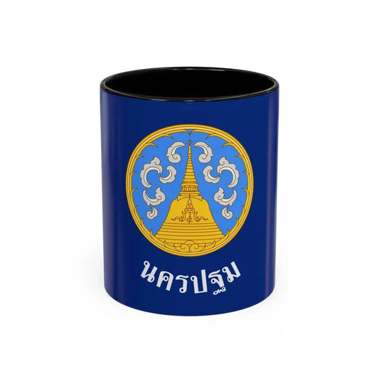 Flag of Nakhon Pathom Province Thailand - Accent Coffee Mug 11oz Black - Go Mug Yourself