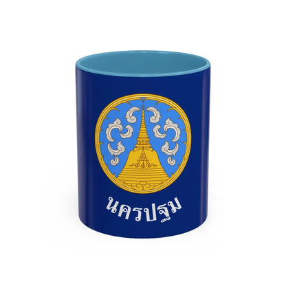 Flag of Nakhon Pathom Province Thailand - Accent Coffee Mug 11oz Light Blue - Go Mug Yourself