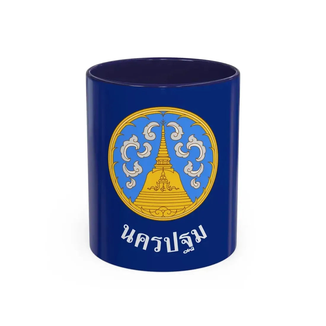 Flag of Nakhon Pathom Province Thailand - Accent Coffee Mug 11oz Navy - Go Mug Yourself