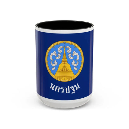 Flag of Nakhon Pathom Province Thailand - Accent Coffee Mug 15oz Black - Go Mug Yourself