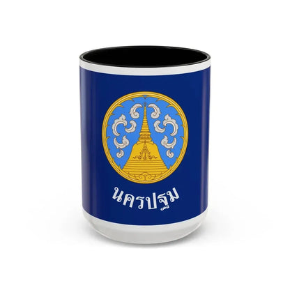 Flag of Nakhon Pathom Province Thailand - Accent Coffee Mug 15oz Black - Go Mug Yourself
