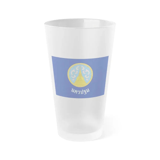 Flag of Nakhon Pathom Province Thailand - Frosted Pint Glass 16oz 16oz Frosted - Go Mug Yourself