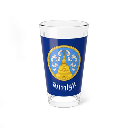 Flag of Nakhon Pathom Province Thailand - Pint Glass 16oz 16oz - Go Mug Yourself