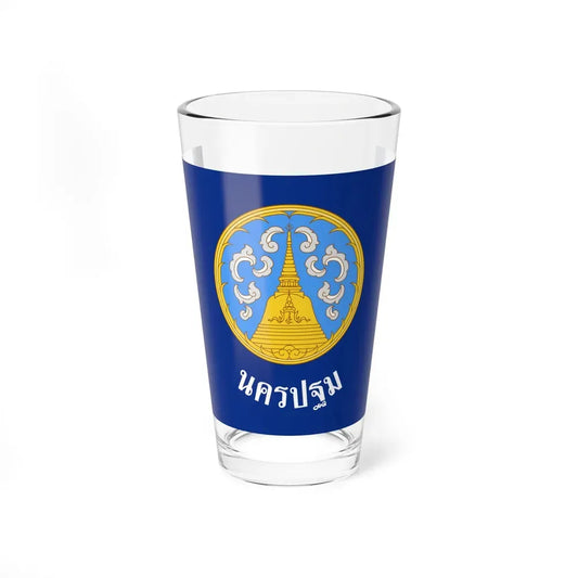 Flag of Nakhon Pathom Province Thailand - Pint Glass 16oz 16oz - Go Mug Yourself