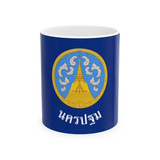 Flag of Nakhon Pathom Province Thailand - White Coffee Mug 11oz - Go Mug Yourself