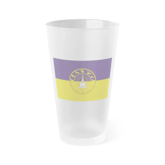 Flag of Nakhon Si Thammarat Province Thailand - Frosted Pint Glass 16oz 16oz Frosted - Go Mug Yourself