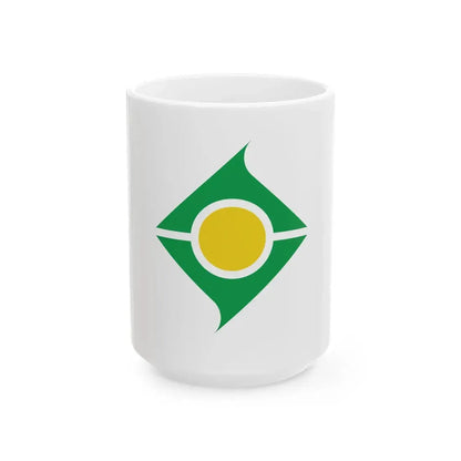 Flag of Nakijin Okinawa (Japan) White Coffee Mug 15oz - Go Mug Yourself