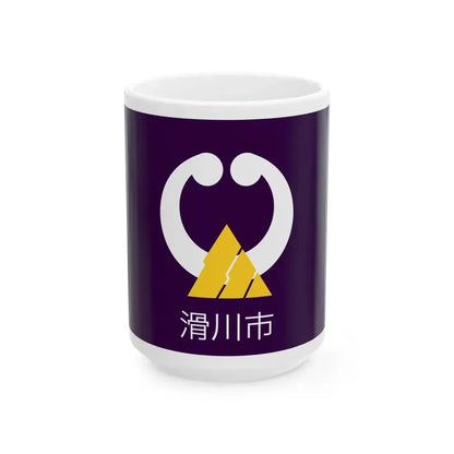 Flag of Namerikawa Toyama PWA version with text (Japan) White Coffee Mug 15oz - Go Mug Yourself