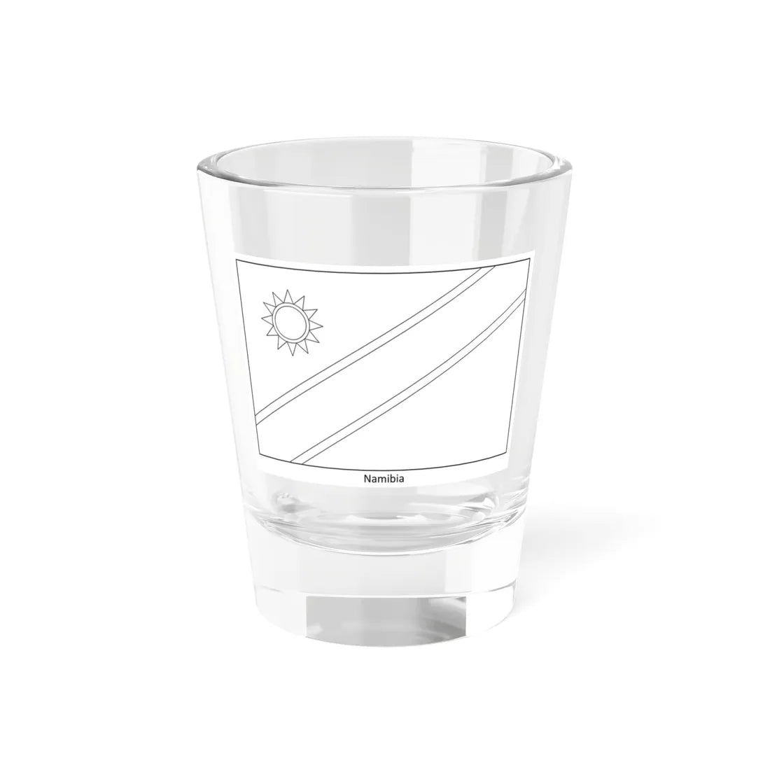 Flag of Namibia colouring page (Namibia) Shot Glass 1.5oz 1.5oz - Go Mug Yourself