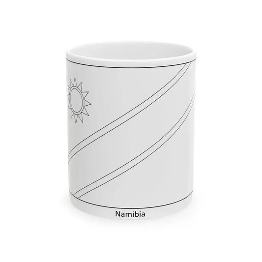 Flag of Namibia colouring page (Namibia) White Coffee Mug 11oz - Go Mug Yourself