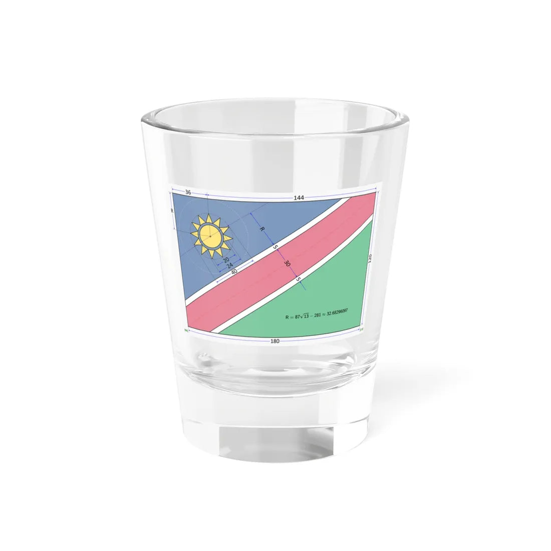 Flag of Namibia construction sheet (Namibia) Shot Glass 1.5oz 1.5oz - Go Mug Yourself