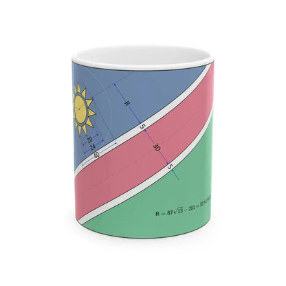 Flag of Namibia construction sheet (Namibia) White Coffee Mug 11oz - Go Mug Yourself