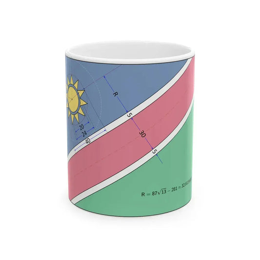Flag of Namibia construction sheet (Namibia) White Coffee Mug 11oz - Go Mug Yourself