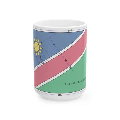 Flag of Namibia construction sheet (Namibia) White Coffee Mug 15oz - Go Mug Yourself