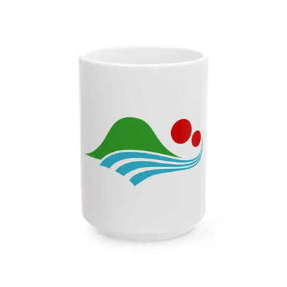 Flag of Nanbu Aomori (Japan) White Coffee Mug 15oz - Go Mug Yourself
