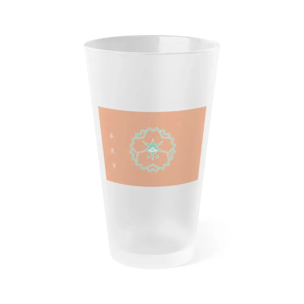 Flag of Nara Nara Japan - Frosted Pint Glass 16oz 16oz Frosted - Go Mug Yourself