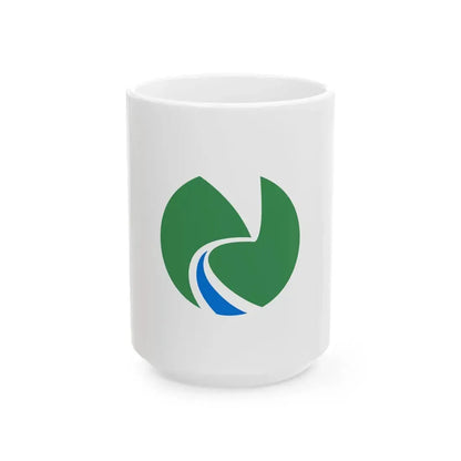 Flag of Narakawa Nagano 1989-2005 (Japan) White Coffee Mug 15oz - Go Mug Yourself