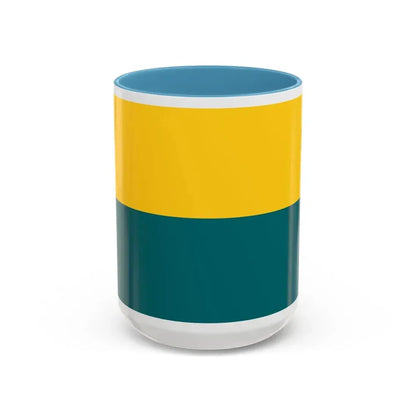 Flag of Narva Estonia - Accent Coffee Mug 15oz Light Blue - Go Mug Yourself