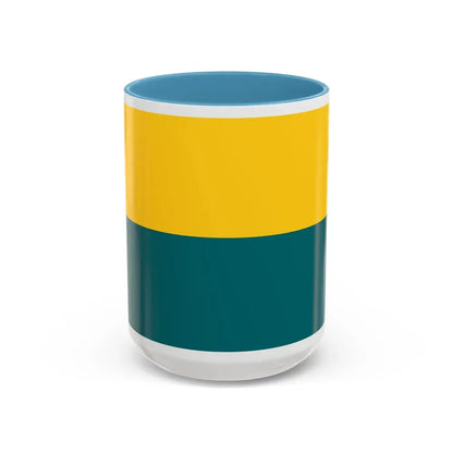 Flag of Narva Estonia - Accent Coffee Mug 15oz Light Blue - Go Mug Yourself