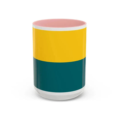 Flag of Narva Estonia - Accent Coffee Mug 15oz Pink - Go Mug Yourself