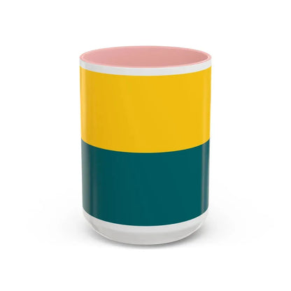 Flag of Narva Estonia - Accent Coffee Mug 15oz Pink - Go Mug Yourself