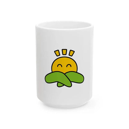 Flag of Nasukarasuyama Tochigi no text (Japan) White Coffee Mug 15oz - Go Mug Yourself