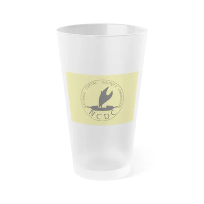 Flag of National Capital District Papa New Guinea - Frosted Pint Glass 16oz 16oz Frosted - Go Mug Yourself