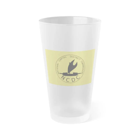 Flag of National Capital District Papa New Guinea - Frosted Pint Glass 16oz 16oz Frosted - Go Mug Yourself