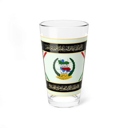 Flag of National Geographical Organization of Iranian Armed Forces (Iran) Pint Glass 16oz 16oz - Go Mug Yourself