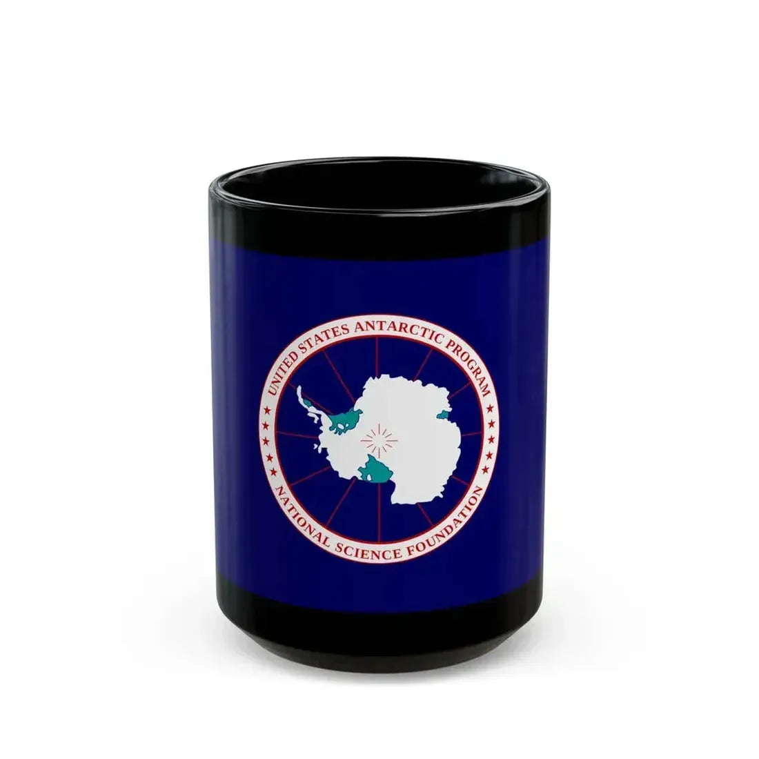 Flag of National Science Foundation Antarctic Program 2 - Black Coffee Mug 15oz - Go Mug Yourself