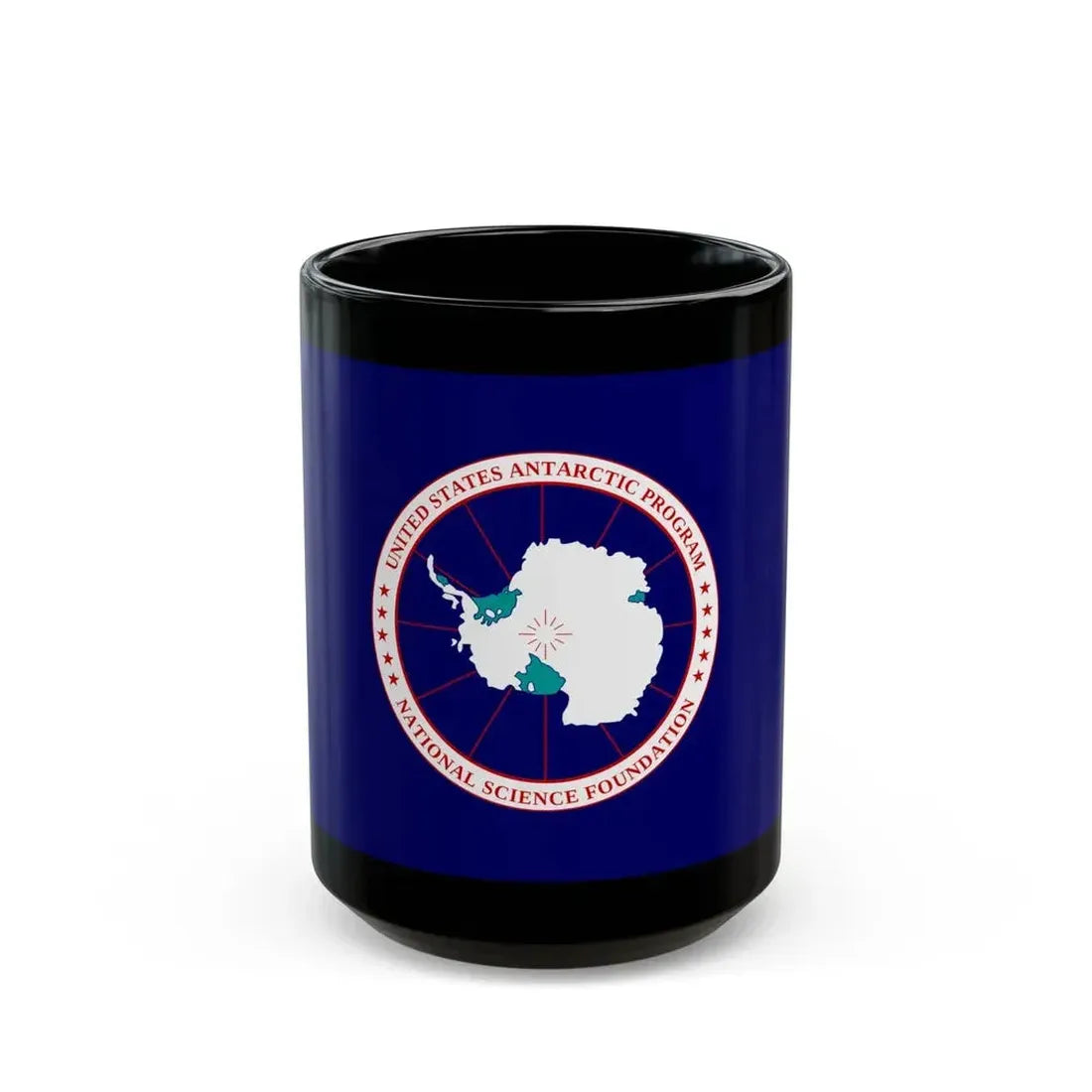 Flag of National Science Foundation Antarctic Program 2 - Black Coffee Mug 15oz - Go Mug Yourself