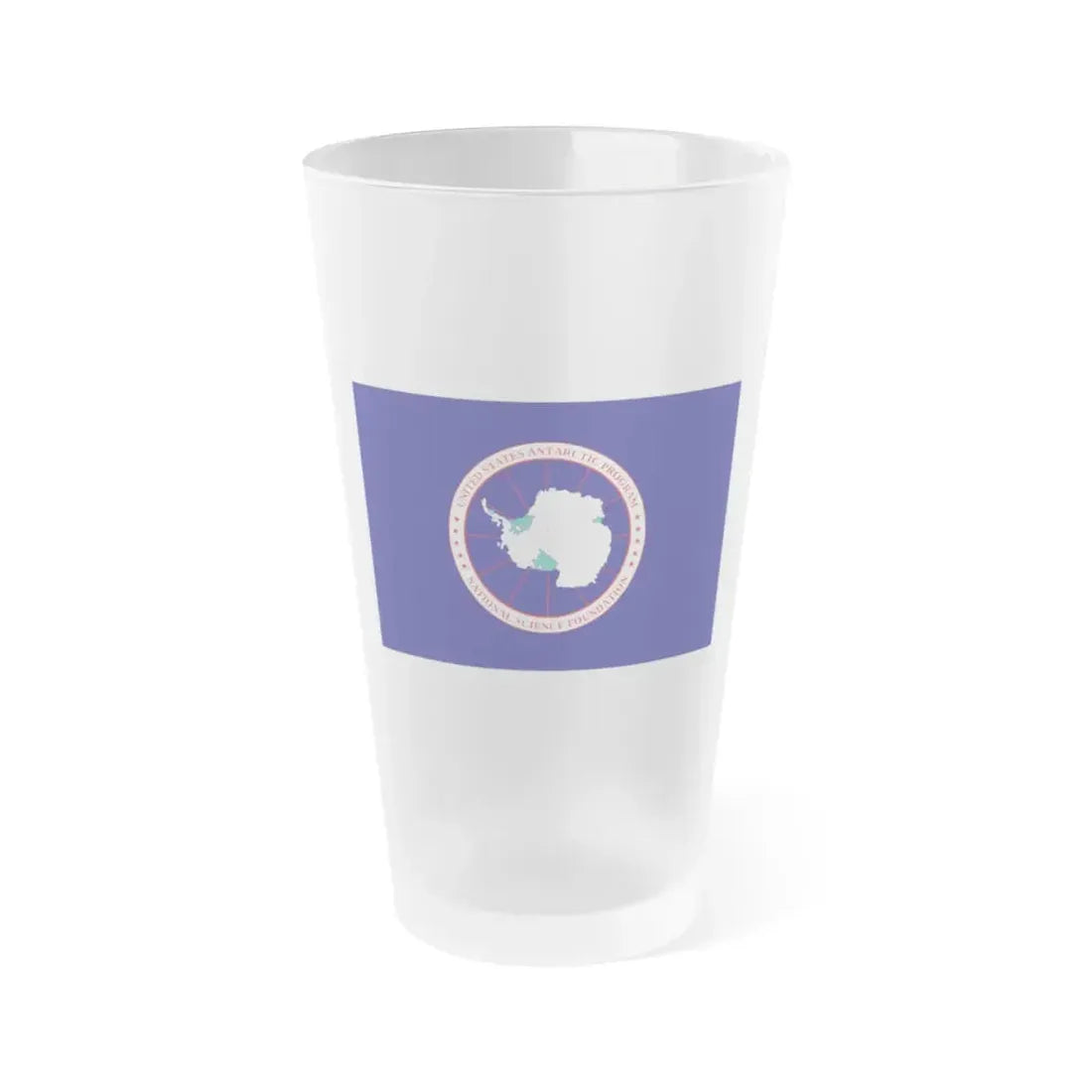 Flag of National Science Foundation Antarctic Program 2 - Frosted Pint Glass 16oz 16oz Frosted - Go Mug Yourself