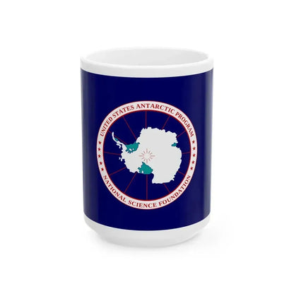 Flag of National Science Foundation Antarctic Program 2 - White Coffee Mug 15oz - Go Mug Yourself