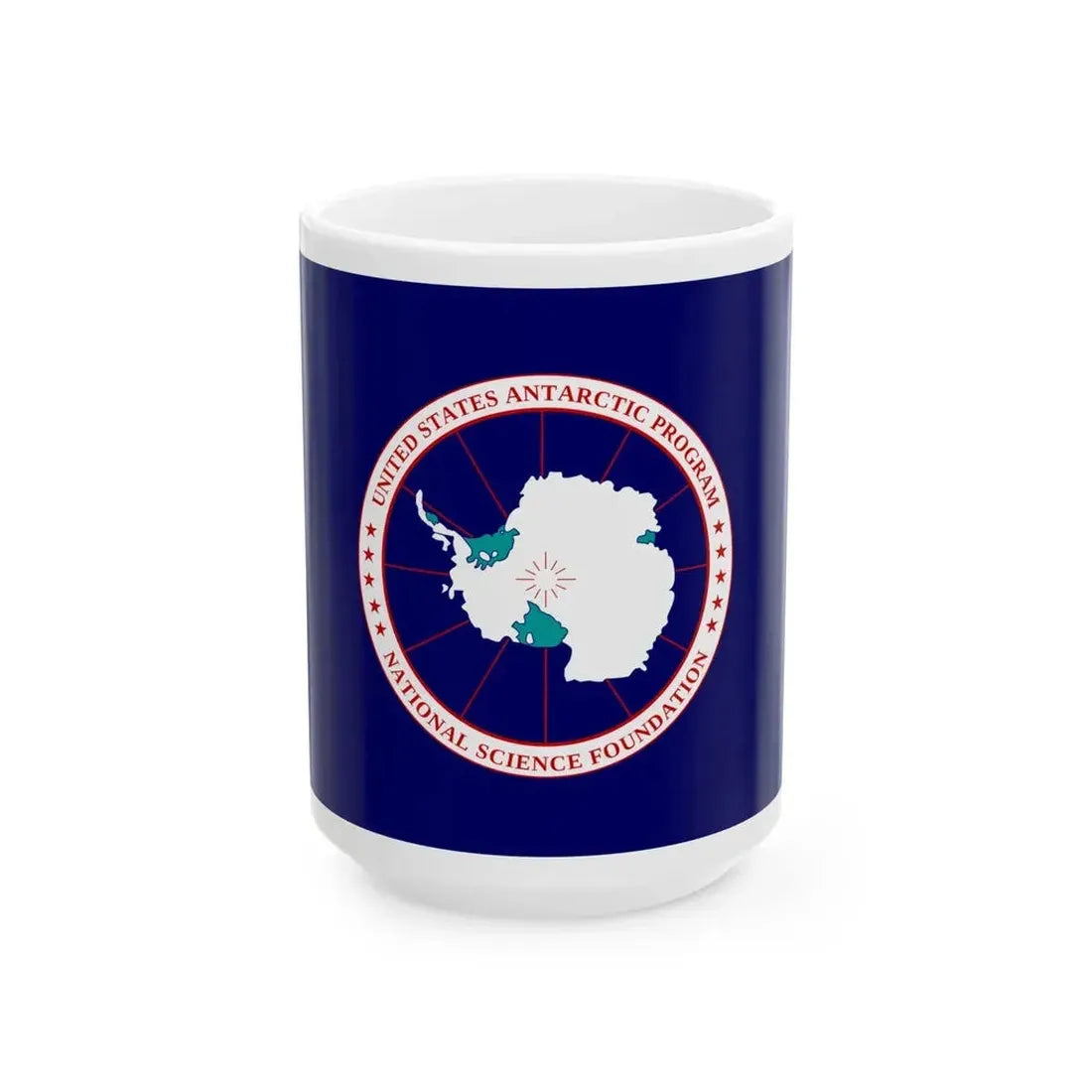 Flag of National Science Foundation Antarctic Program 2 - White Coffee Mug 15oz - Go Mug Yourself