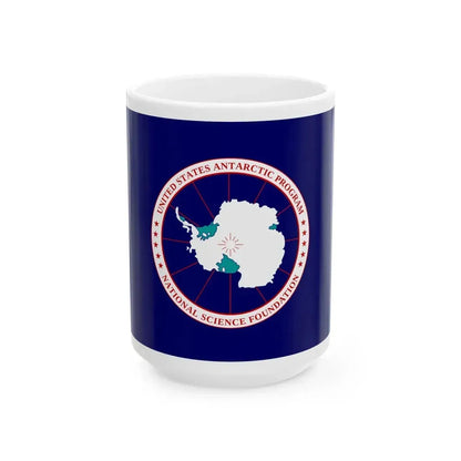 Flag of National Science Foundation Antarctic Program 2 - White Coffee Mug 15oz - Go Mug Yourself